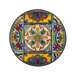 Kukkapöytä MOROCCO pyöreä 25xK60cm, metallirunko, mosaiikkilevy, musta/kirjava