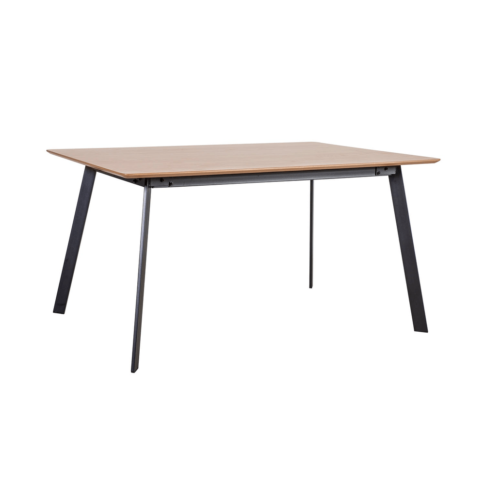 Ruokailuryhmä HELENA pöytä + 6 tuolia, metallijalat, viilutettu, ruskea/musta