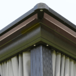 Paviljonki SUNSET 3x4m, alurunko, polykarbonaattikatto, hyttysverkoilla, ruskea/beige