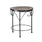 Kukkapöytä MOSAIC pyöreä 25cm, metallirunko, mosaiikkilevy, tummanharmaa/ruskea