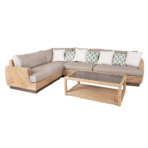 Puutarharyhmä TANJA sohva + pöytä, alurunko polyrottingilla, beige/harmaa