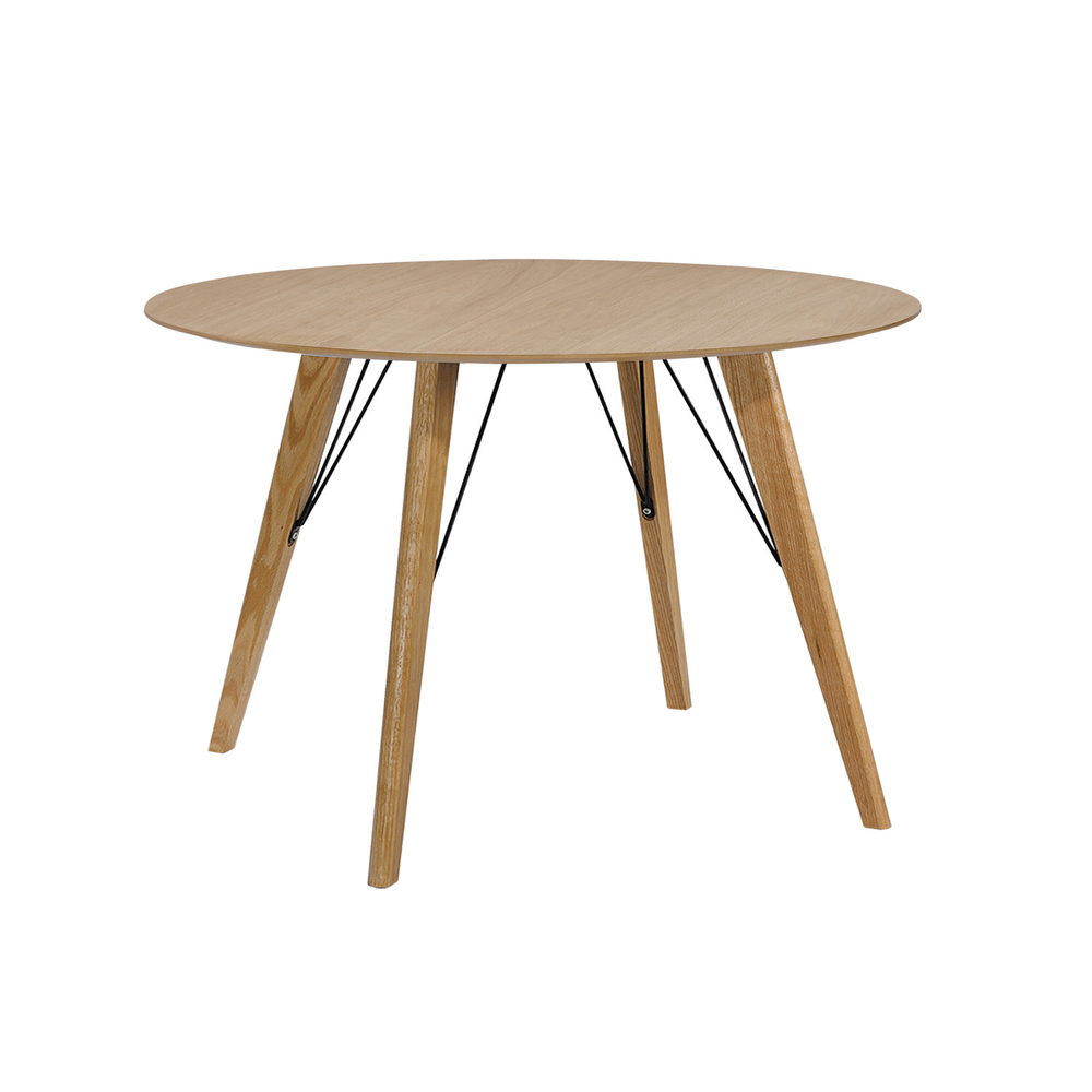 Ruokailuryhmä HELENA pöytä + 4 tuolia, tammirunko, viilutettu, valkoinen/ruskea