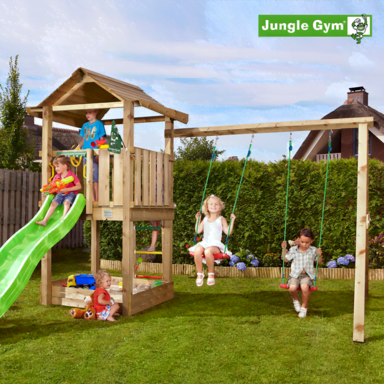 Jungle Gym House leikkitornikokonaisuus ja Swing Module X'tra ilman liukumäkeä