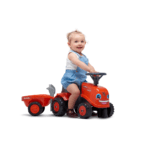 Ride-on traktori peräkärryllä, haravalla ja lapiolla FALK baby Kubota