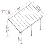 Palram - Canopia Feria terassikatos 16,1 m2, valkoinen