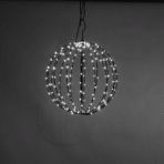Metallipallo musta, LED valoilla,192 lediä, Ø30 cm, 230V
