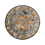 Kukkapöytä MOSAIC pyöreä 25cm, metallirunko, mosaiikkilevy, tummanharmaa/ruskea