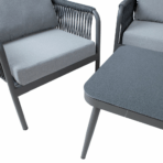 Puutarharyhmä HELA pöytä, sohva ja 2 tuolia, alurunko polyrottingilla, harmaa