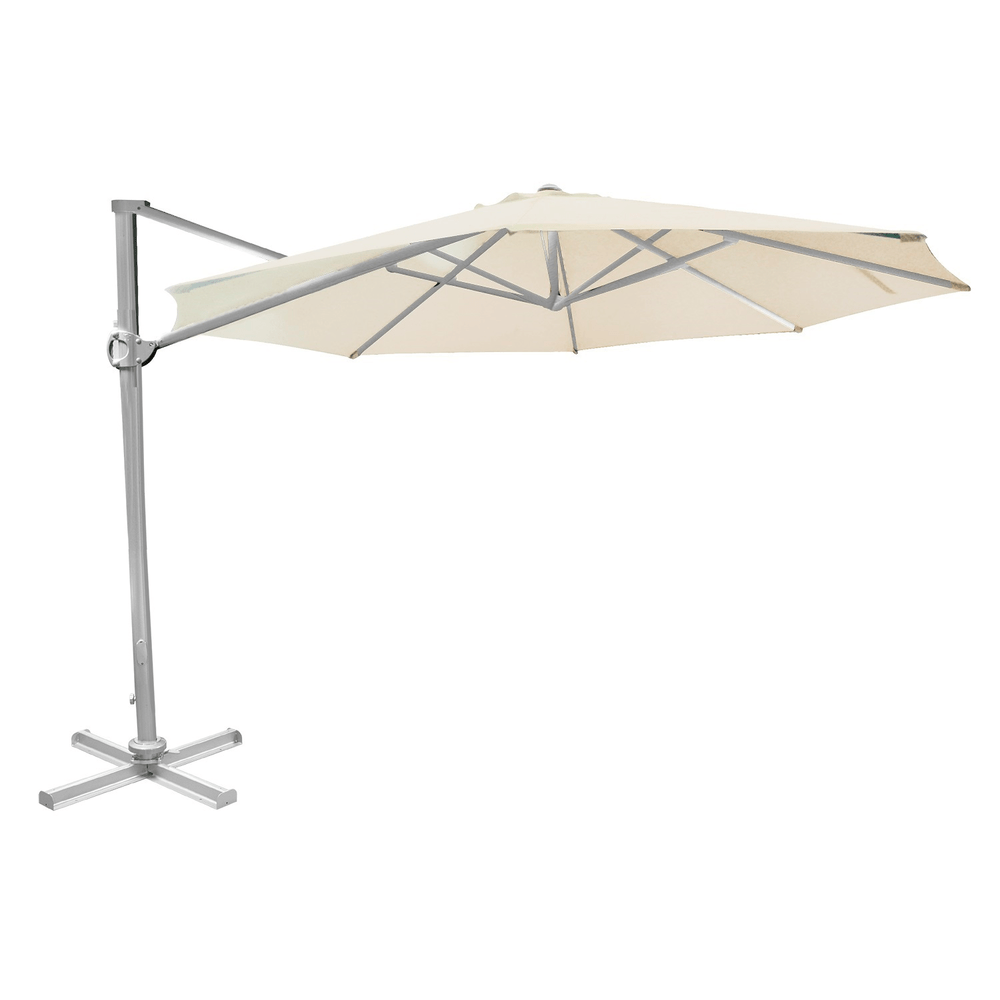 Aurinkovarjo ROMA, halkaisija 3 m, kierto 360 astetta, beige kangas, alumiinirunko