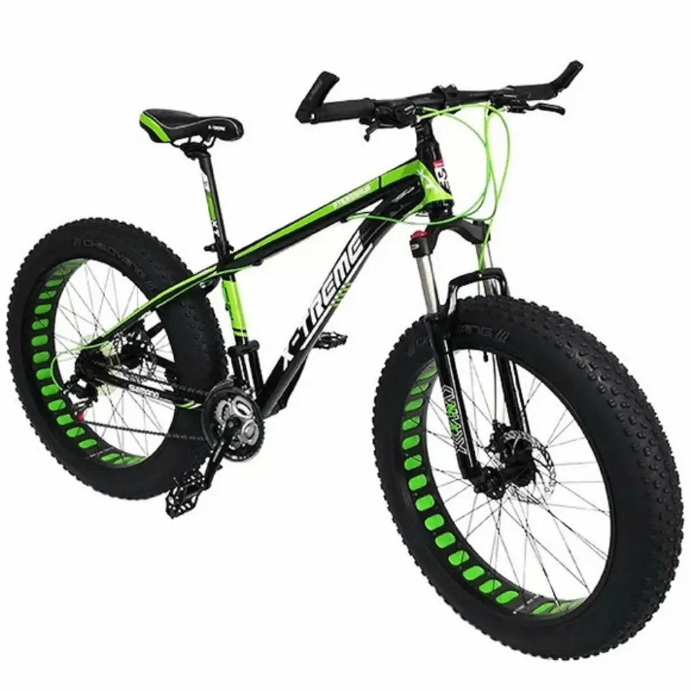 X-Treme Iron Fatbike 26 x 4", 21v, etujousella, vihreä/musta