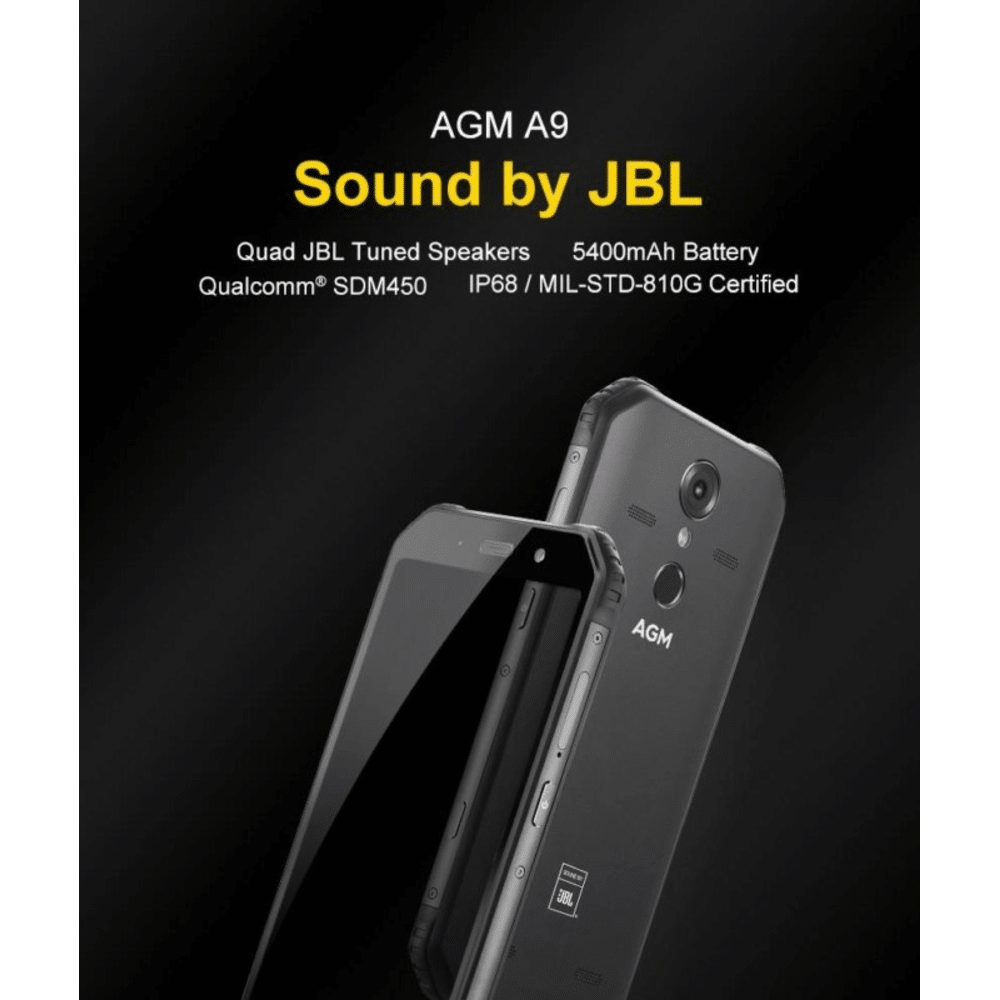 AGM A9 4+64 GB IP68 älypuhelin JBL äänentoistolla