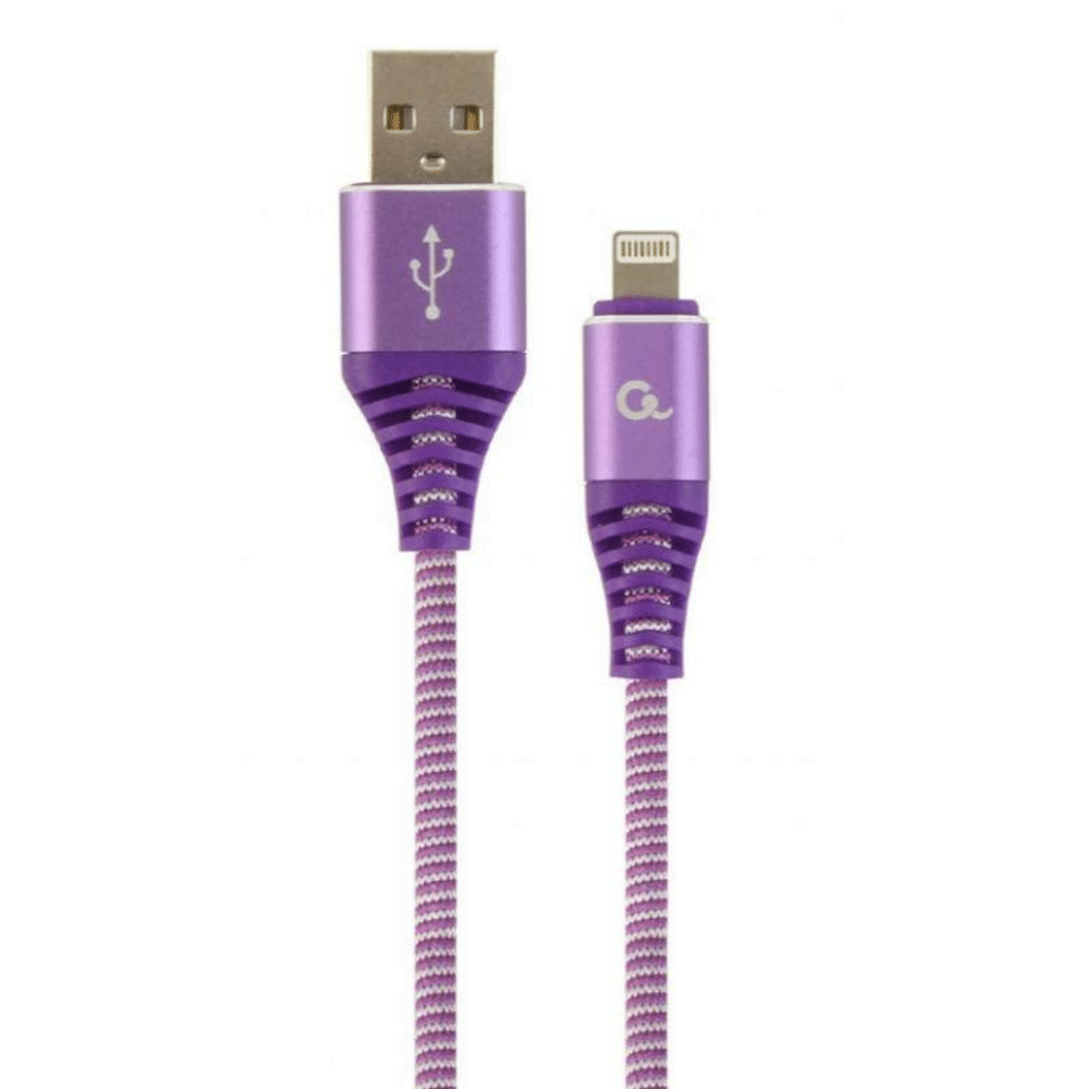 Punottu Lightning - USB kaapeli, 2.0 m, lila, Cablexpert