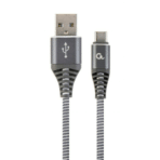Punottu USB-C kaapeli, 2.0 m, harmaa, Cablexpert