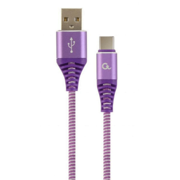 Punottu USB-C kaapeli, 2.0 m, lila, Cablexpert
