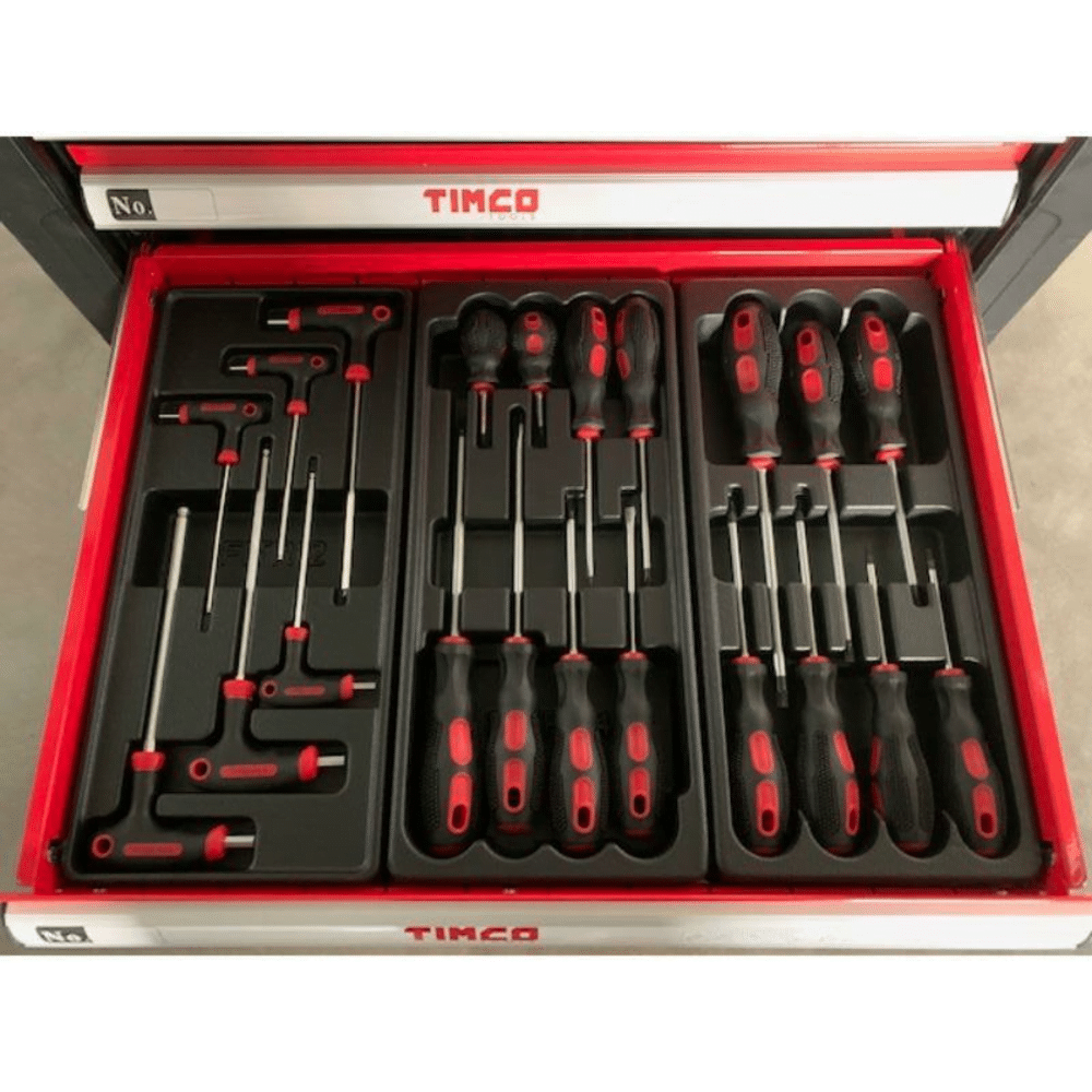 Timco 7 ltk 221-osainen työkaluvaunu työkaluilla