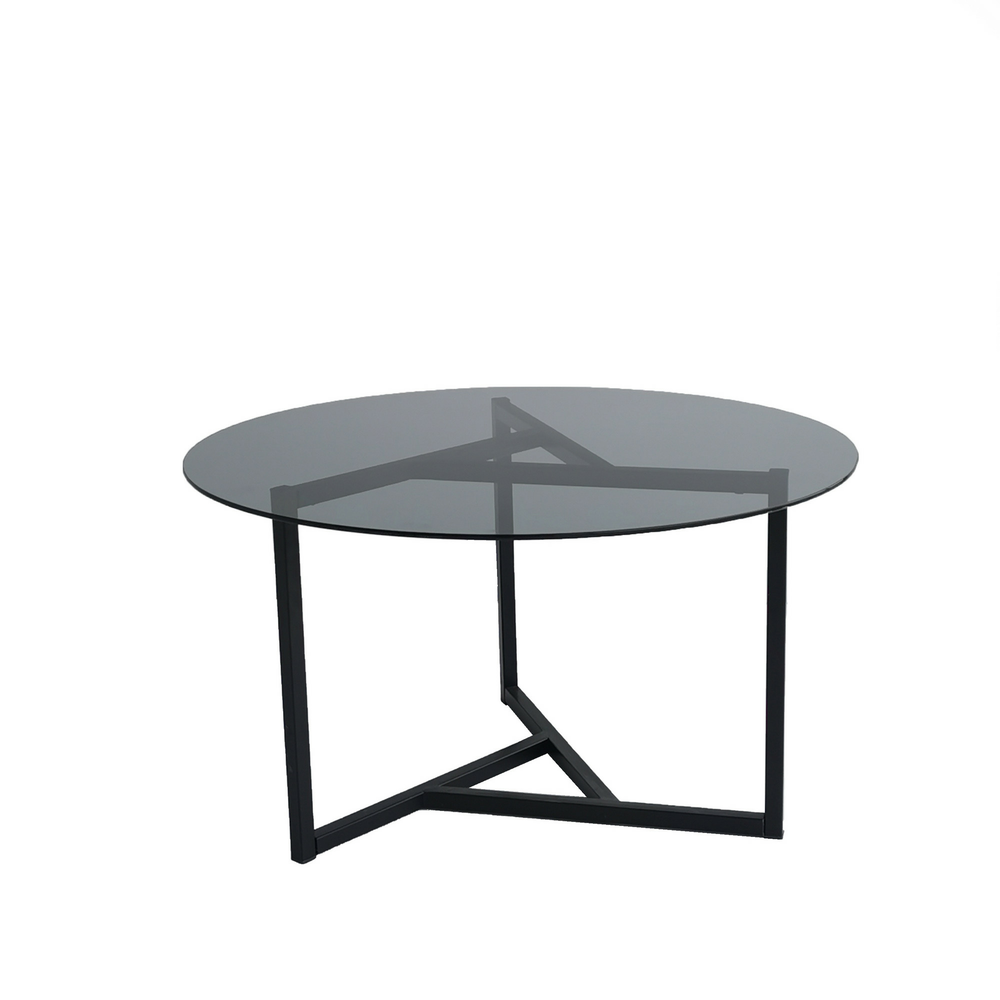 Chic Home Taru sohvapöytä lasilevyllä H75xK43 cm, harmaa/musta