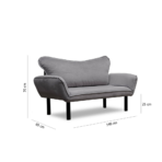 Chic Home Chloe 2-istuttava vuodesohva 140 cm, harmaa