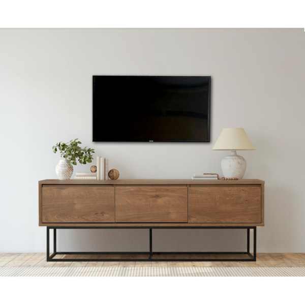 Chic Home Milla TV-taso 140 cm, tummanruskea/musta