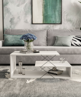 Chic Home Anne sohvapöytä 100x50xK40 cm, valkoinen/musta