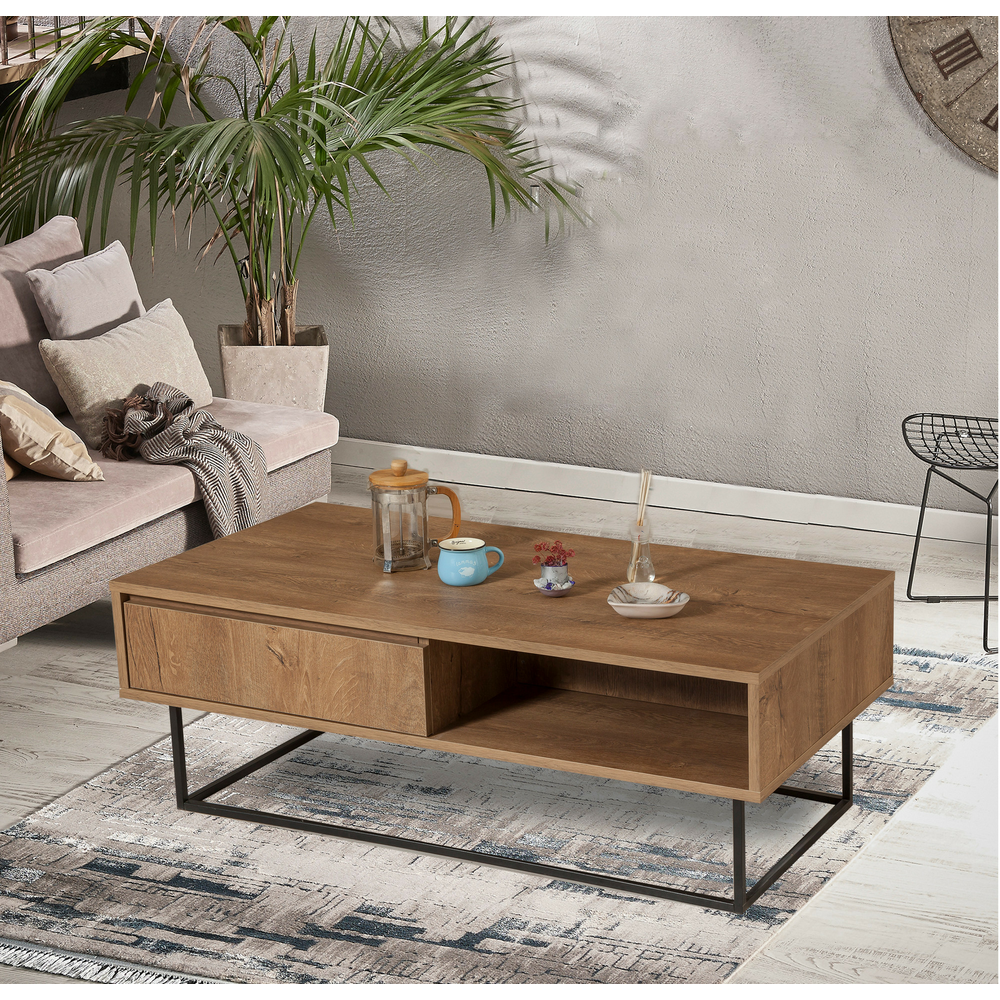 Chic Home Danni sohvapöytä 120x60xK43 cm, ruskea/musta