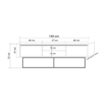 Chic Home Ronja TV-taso 140 cm, ruskea/musta