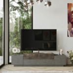 Chic Home Vilho TV-taso 160 cm, harmaa/ruskea