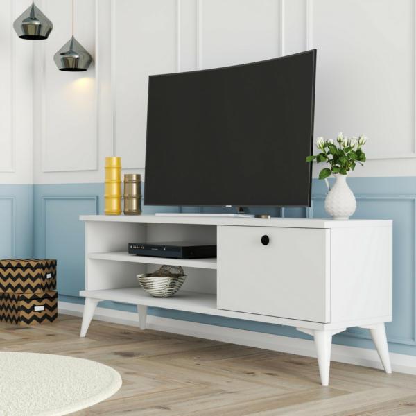 Chic Home Rasmus TV-taso 120x29,5xK44,6 cm, valkoinen