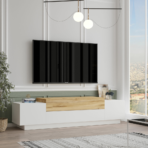 Chic Home Felix TV-taso 160 cm, valkoinen/ruskea