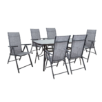 Puutarharyhmä DUBLIN pöytä ja 6 taitettavaa tuolia