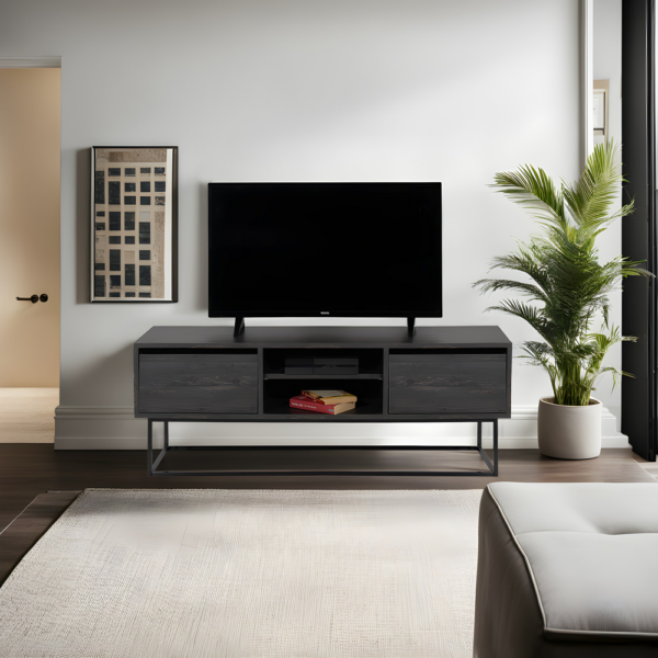 Chic Home Essi TV-taso 140 cm, tummanruskea/musta