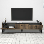 Chic Home Lilli TV-taso 180 cm, tummanruskea/musta