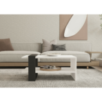 Chic Home Olli sohvapöytä 80x55xK35 cm, valkoinen/harmaa