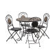 Puutarharyhmä MOSAIC pöytä + 4 tuolia, metallirunko, mosaiikkilevy, kokoontaitettava, musta/kupari